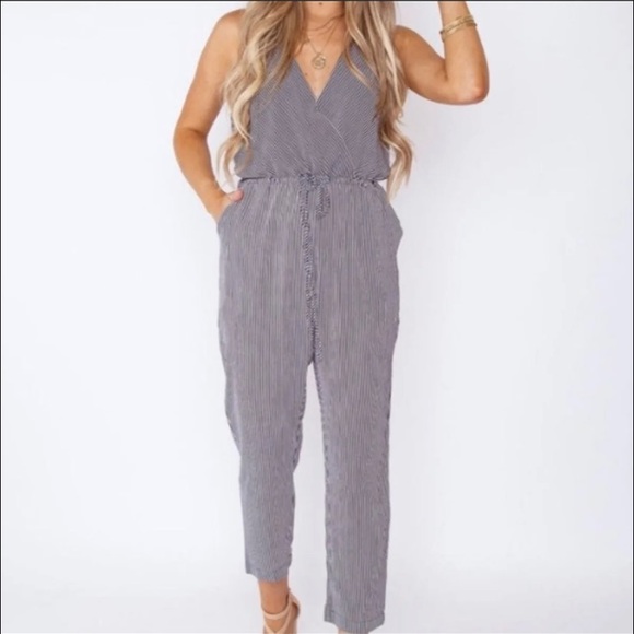 BNWT Storia Jumpsuit. Size M. Pinstripes.